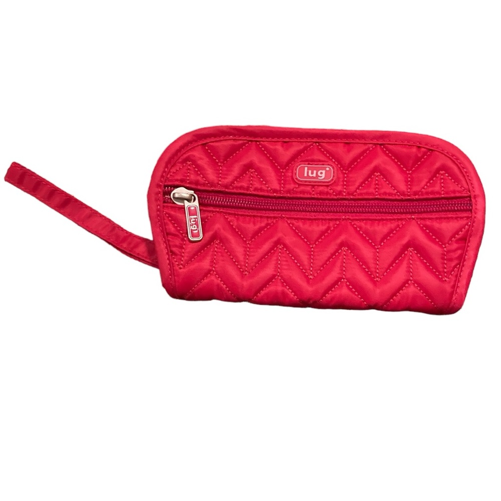 Lug pink quilted travel wallet with wrist strap